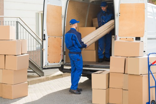 Professional packing boxes and protective wrapping prepared for a Waterloo home move