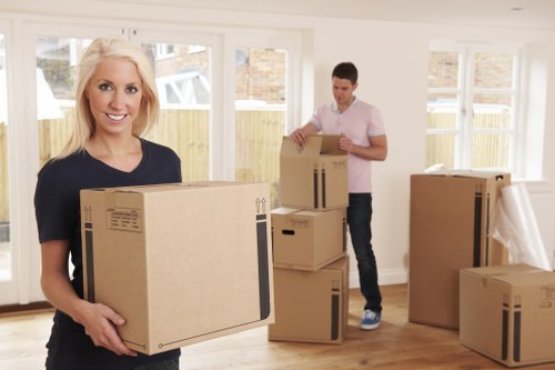 Boxes and furniture being loaded for a Waterloo relocation