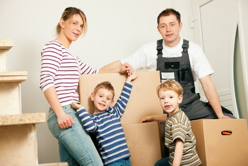 Boxes and furniture prepared for a local flat removal in Waterloo