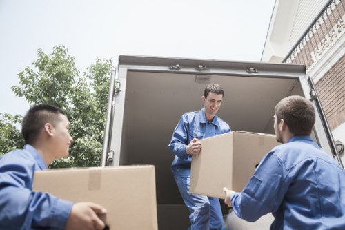 Commercial removals crew handling office relocation items in Waterloo