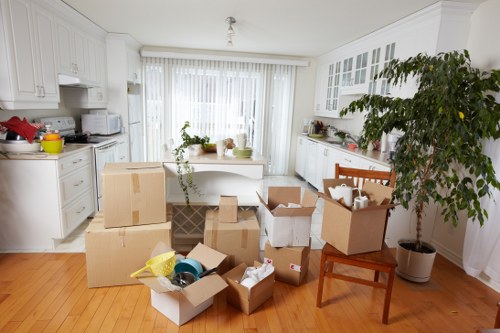 Removal van loading furniture during a local move near Waterloo