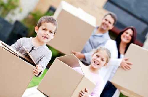 A moving van loading household items for a Waterloo flat removal